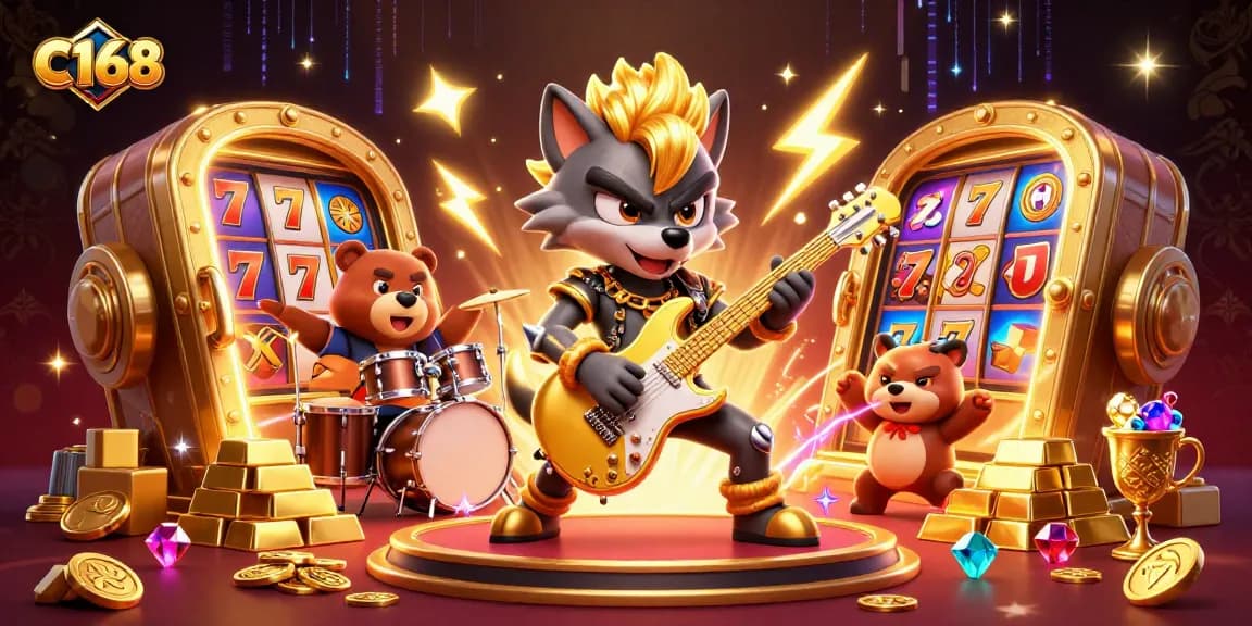 C168 offers exciting slot games with vibrant characters and gold treasures in a thrilling casino experience.