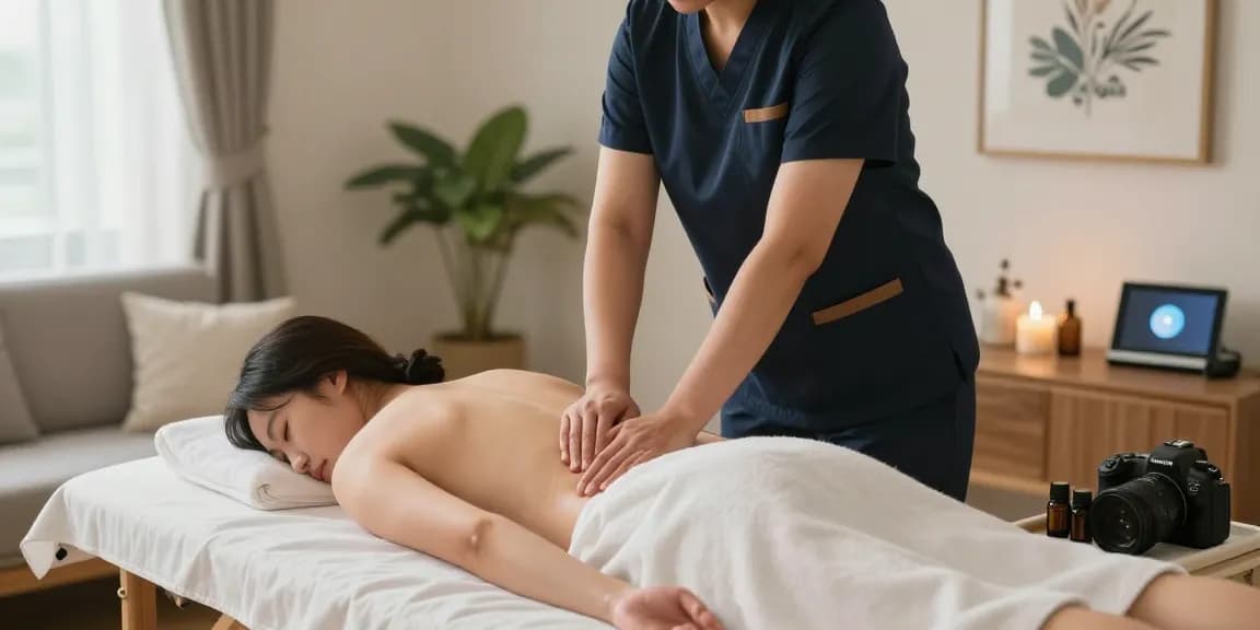 Experience relaxation with 안양출장마사지 in a soothing home massage setting.