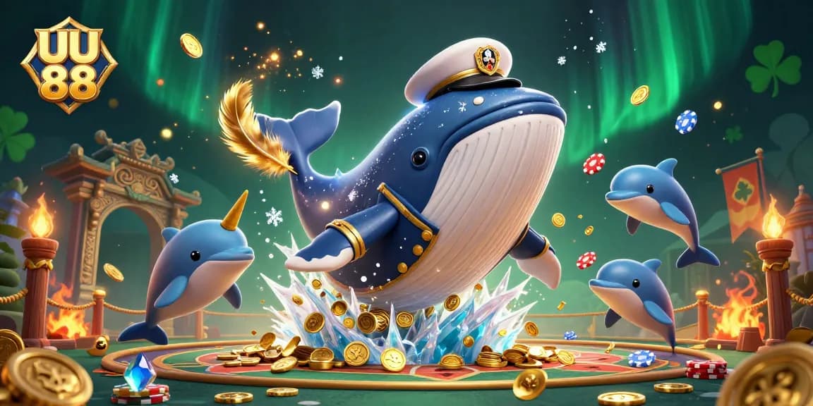 Win big with UU 88 in 3D casino adventures featuring vibrant sea creatures and gold coins.