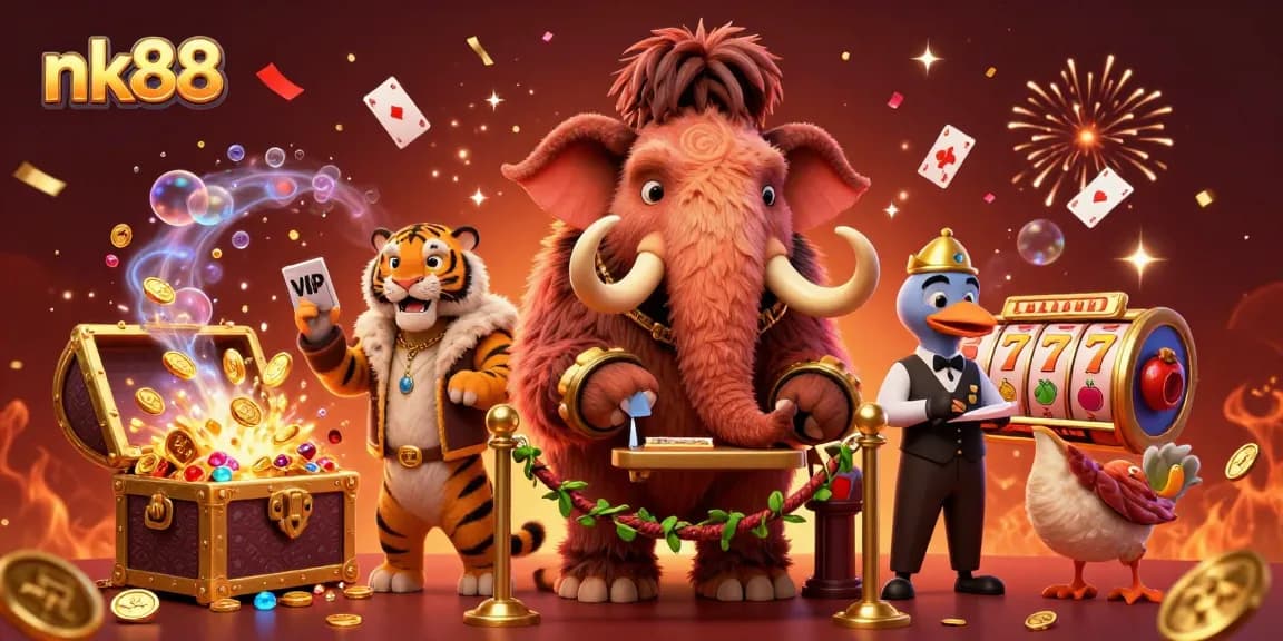 Experience thrilling moments at nk88 Casino with vibrant 3D characters and jackpot elements.