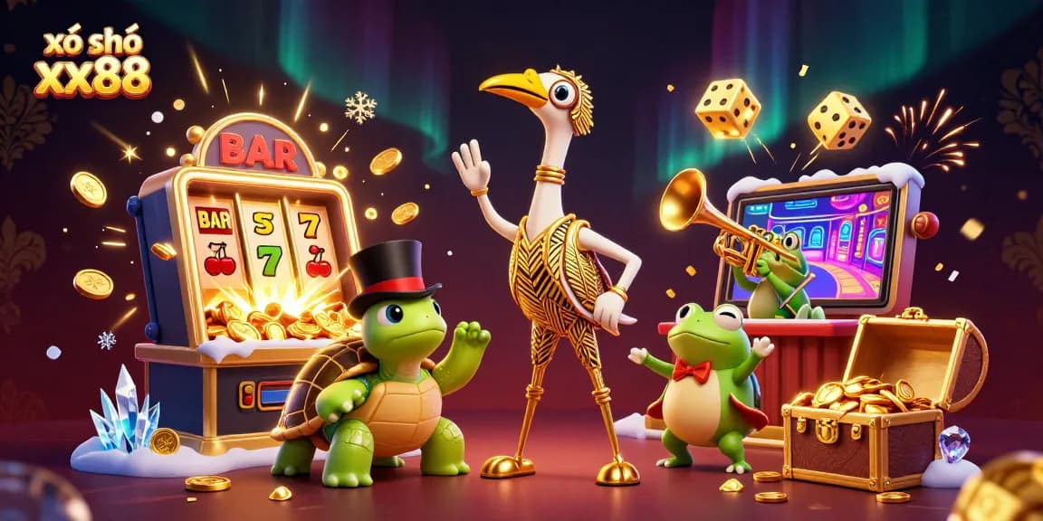 Experience thrilling lottery action with xổ số xx88 in a vibrant 3D casino scene.