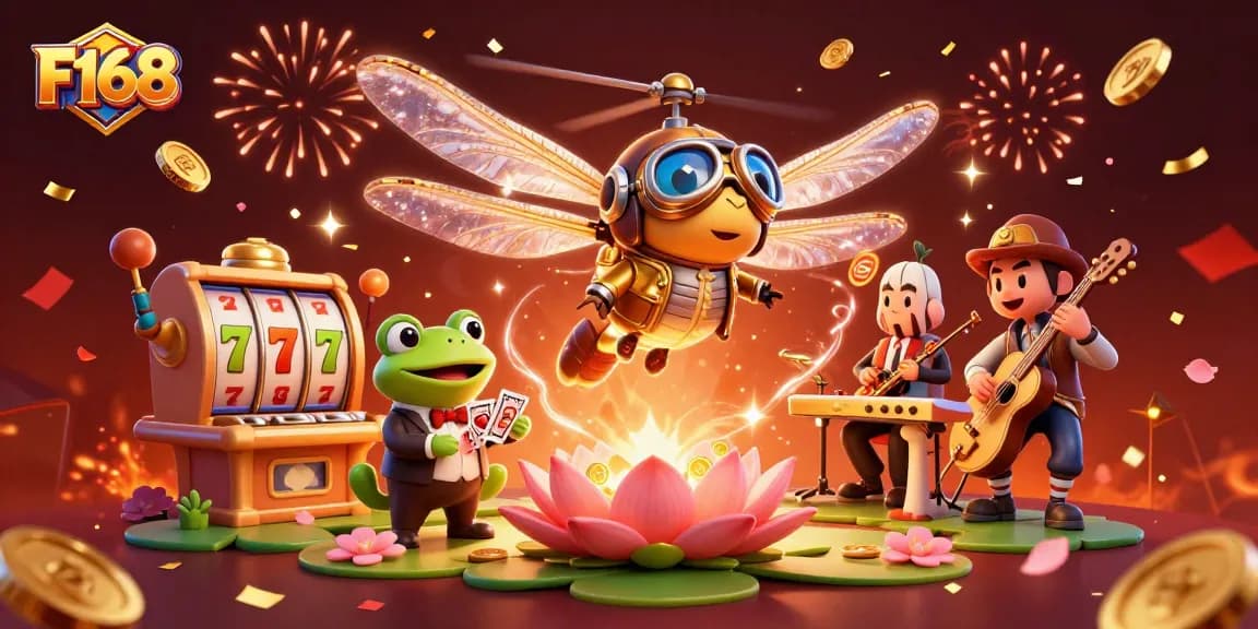 Engage with thrilling F168 casino gameplay featuring vibrant characters amidst dynamic slot game elements.