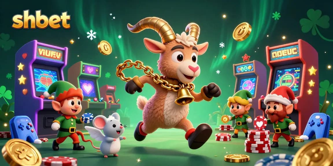 Experience thrilling gaming at shbet with whimsical characters stealing poker chips in a vibrant casino.