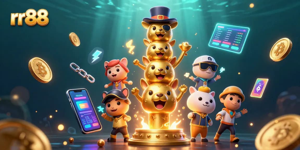 Experience the excitement of rr 88 with animated totem characters and vibrant casino elements.