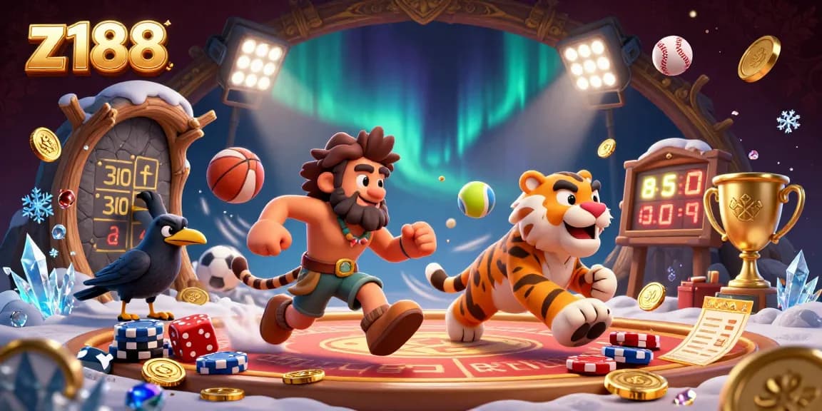 Experience exciting betting action at z188 with charming characters in a vibrant 3D casino scene.