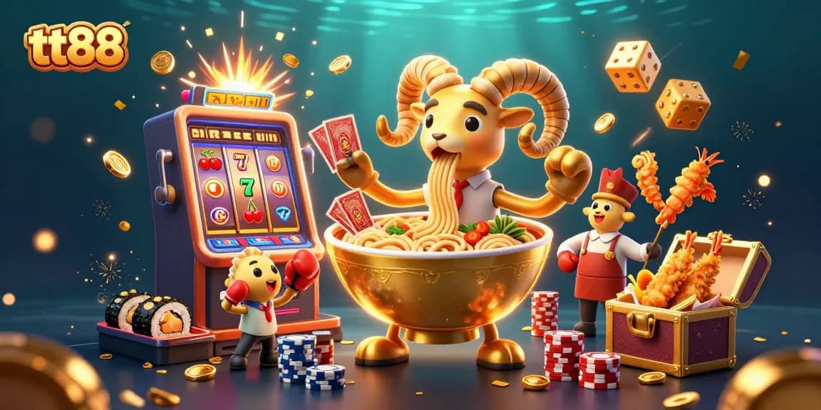 tt88 enhances your gaming experience with vibrant visuals and thrilling jackpots, showcasing a dynamic casino scene.