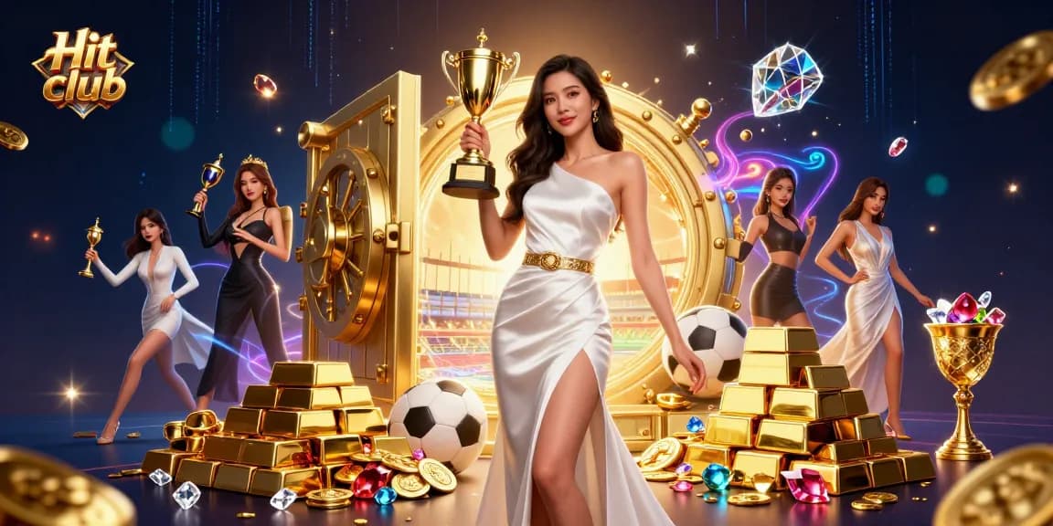 Engage with winning strategies at Hit club, featuring a triumphant character in an enchanting casino setting.