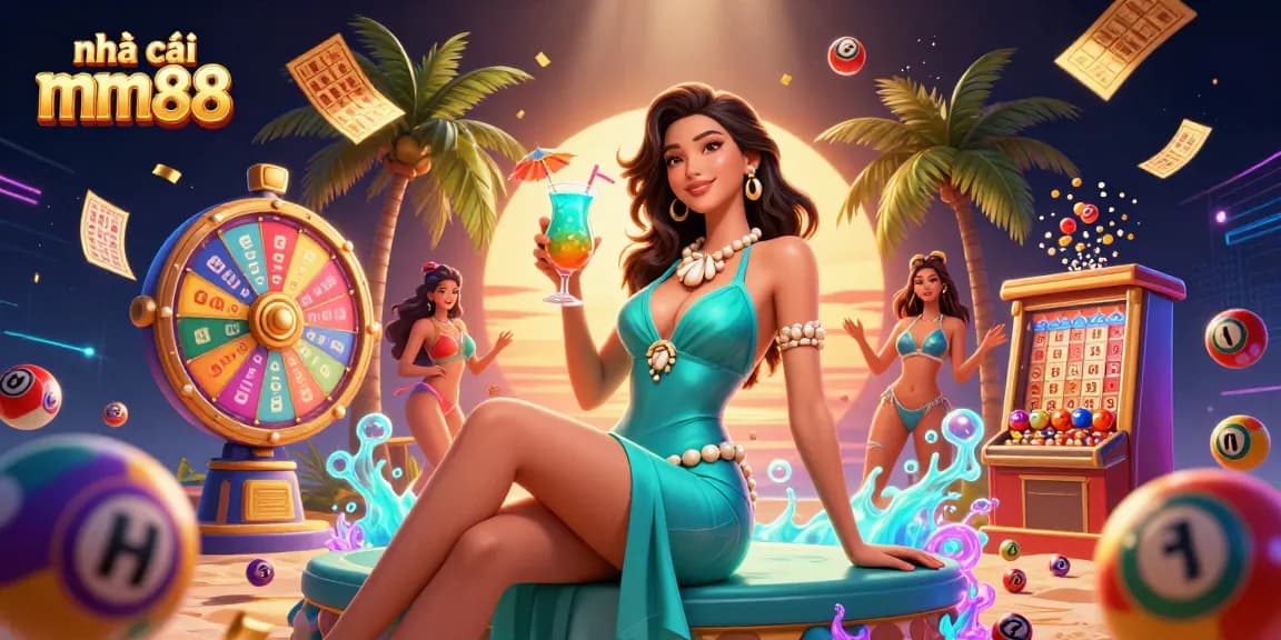 Experience the excitement of nhà cái mm88 with vibrant gaming elements in a dazzling casino setting.