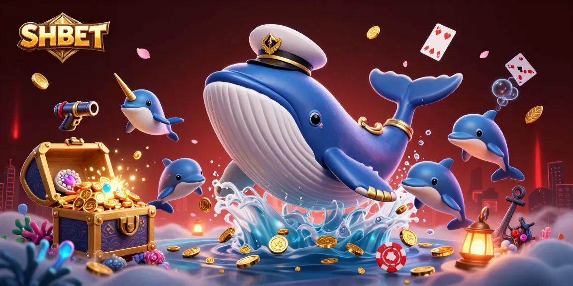 Engage in thrilling gameplay at SHBET with a vibrant 3D scene showcasing dynamic casino elements and undersea adventure.