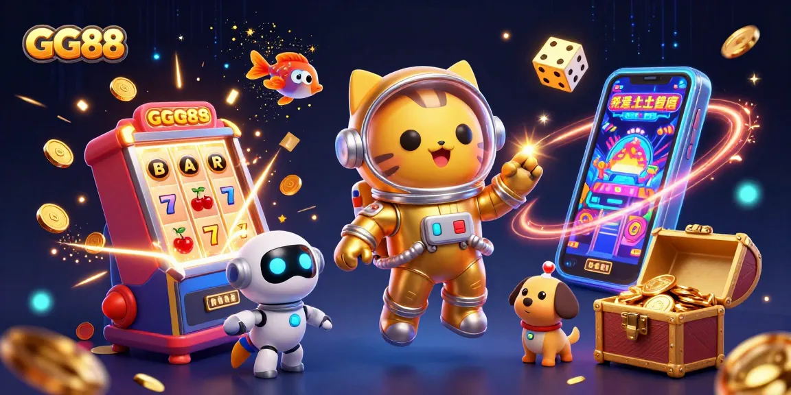 Play exciting games at GG88 with our fun, dynamic slot machine and vibrant casino setting!