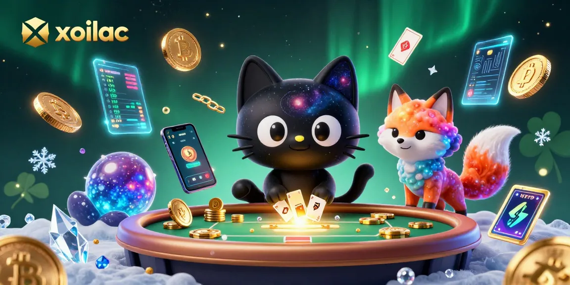 Experience the thrill of gambling with xoilac as a cosmic cat and colorful fox join a vibrant casino scene.