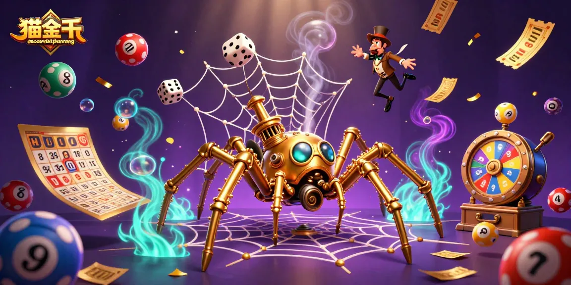 Catching exciting moments at dacsandatphanrang casino with vibrant lottery games and a steampunk spider.