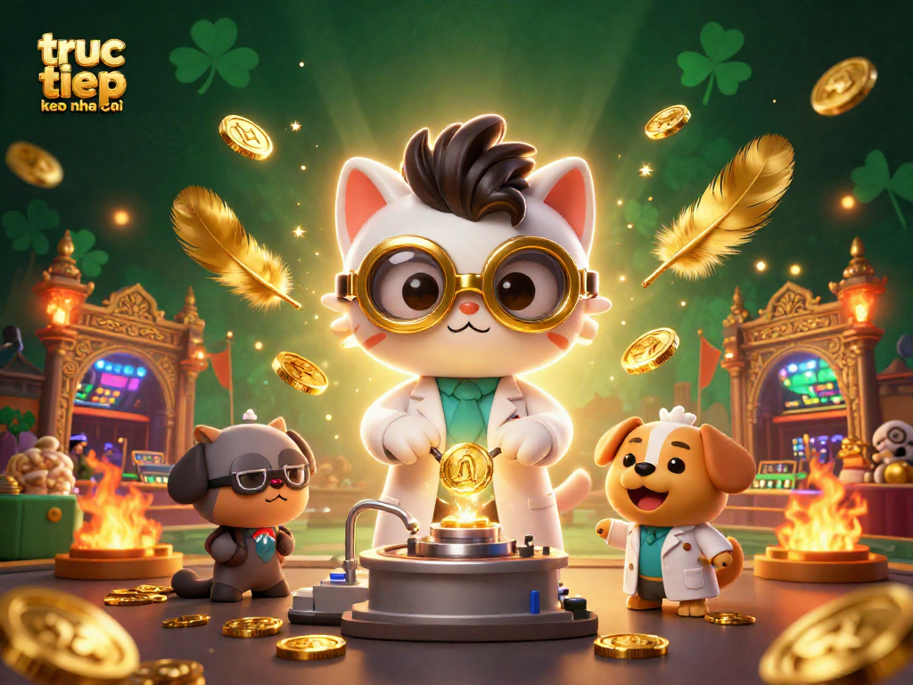 Engage with truc tiep keo nha cai as the mad scientist cat creates betting excitement in a dynamic gambling scene.
