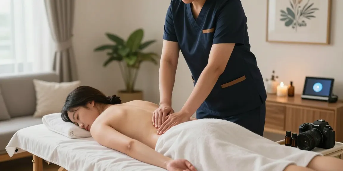 Experience relaxation with 안양출장마사지 in a soothing home massage setting.
