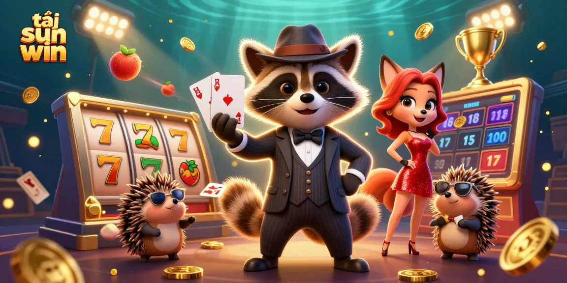 Experience thrilling gameplay with tải sun win in a vibrant 3D casino scene, showcasing lively characters and game elements.