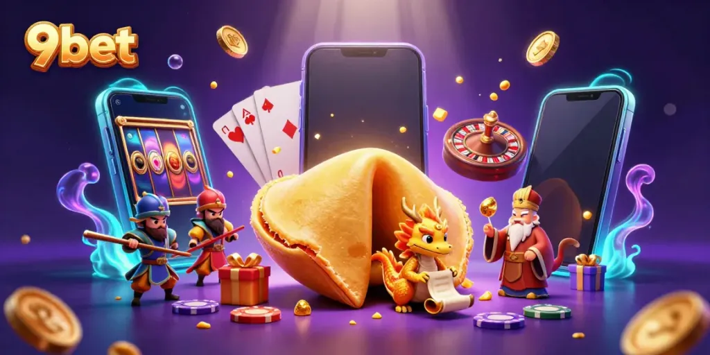 Spin to win with 9bet: A vibrant illustration showcasing live casino games and winning strategies.