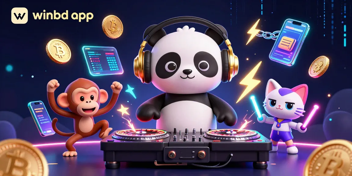 Experience the thrill of the winbd app with vibrant characters and dynamic casino elements.