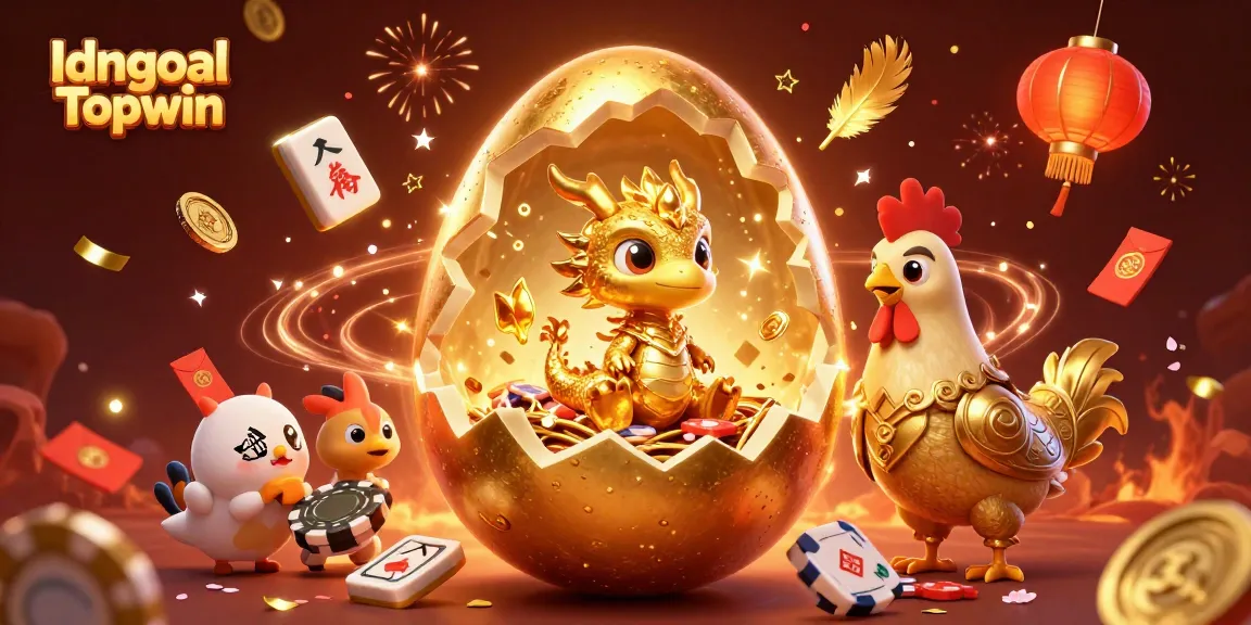 Experience winnings with Idngoal Topwin, showcasing golden dragon and poker chips in festive 3D art.