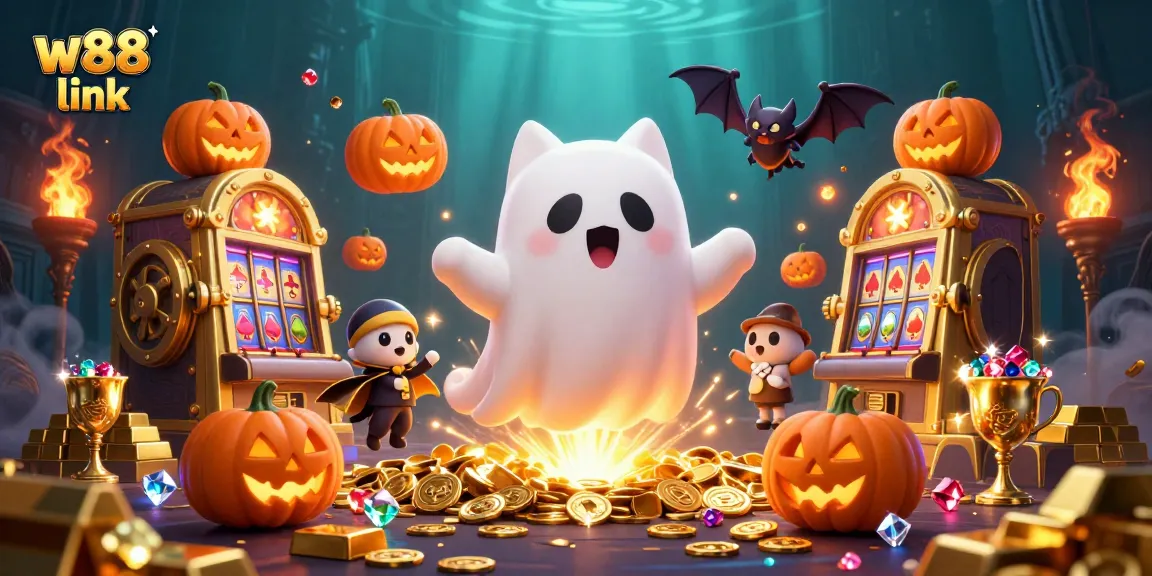 Bet big with w88 link at a vibrant haunted casino mansion overflowing with treasures and jackpots.