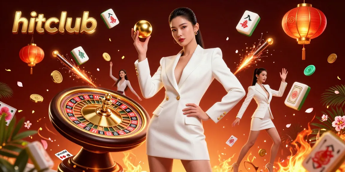 Experience the thrill of hitclub’s live casino with a gorgeous Asian woman confidently holding a roulette ball.