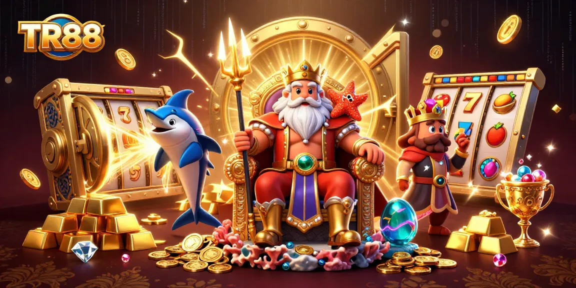 Experience magical wins at TR88 with Neptune and treasures in a vibrant casino scene.