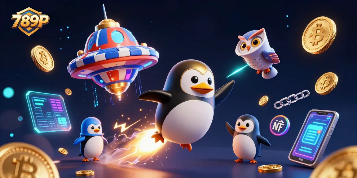 Experience thrilling wins at 789P while the golden penguin navigates through exciting casino elements.