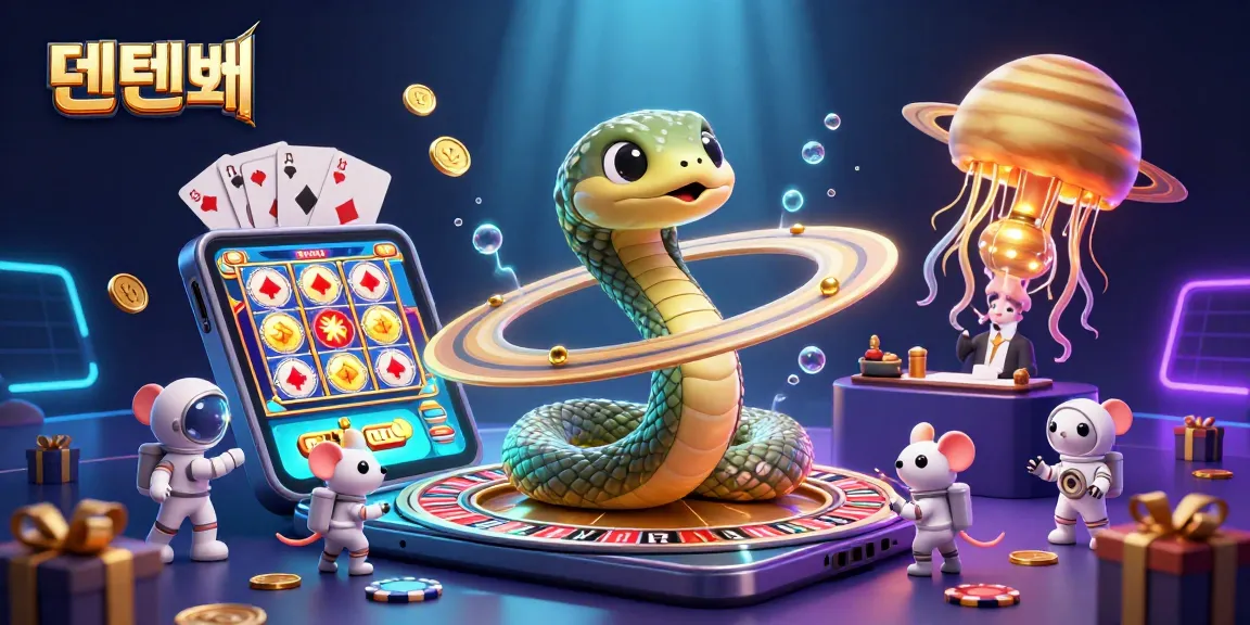 Engage with 텐텐벳 by placing bets in an immersive 3D casino scene featuring vibrant characters and rich details.