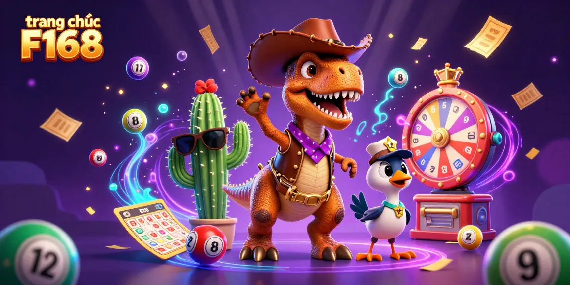 Experience fun and excitement at trang chủ F168 with dynamic casino-themed characters and vibrant game elements.