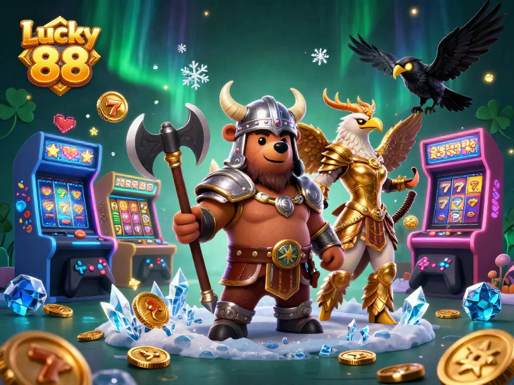 Experience the thrilling atmosphere of Lucky 88 with vibrant slots and dynamic characters.