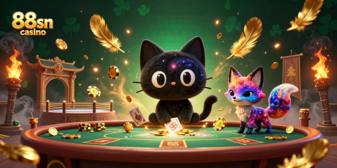 Win big at 88sn casino with epic golden chips and vibrant cosmic visuals in this thrilling gaming scene.