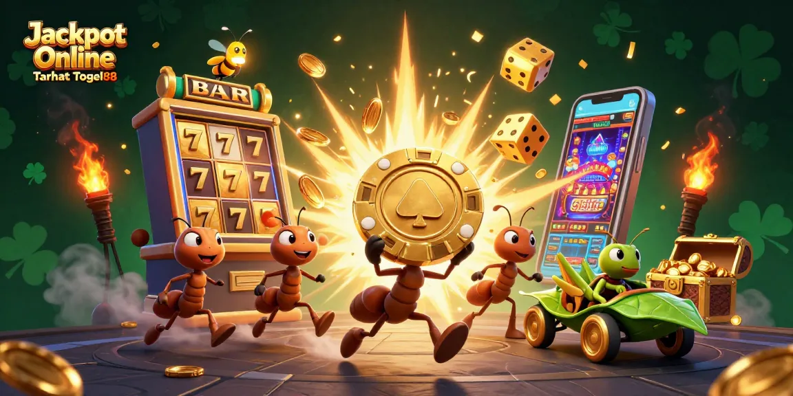 Experience the excitement of Jackpot Online Taruhan Togel88 with animated characters showcasing vibrant casino elements.