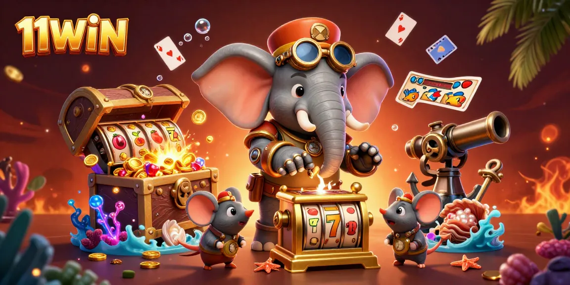 Experience exciting wins at 11WIN with a vibrant steampunk casino scene showcasing dynamic game elements.