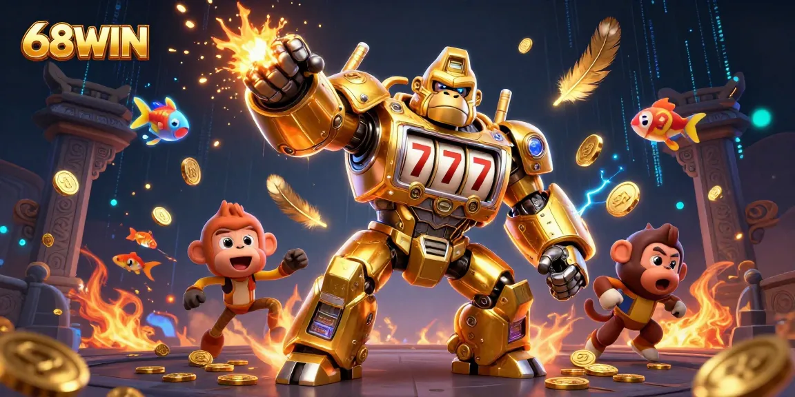 Engage in thrilling gameplay at 68WIN's explosive online casino with vibrant 3D illustration.