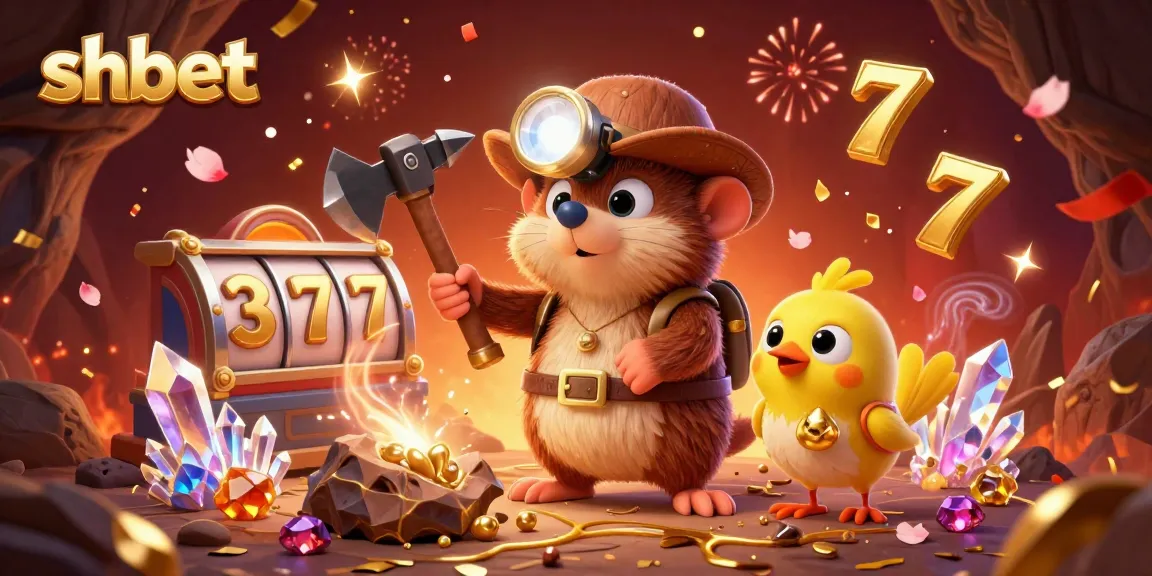 Experience winning thrills at shbet with a treasure hunter mole surrounded by vibrant casino elements.