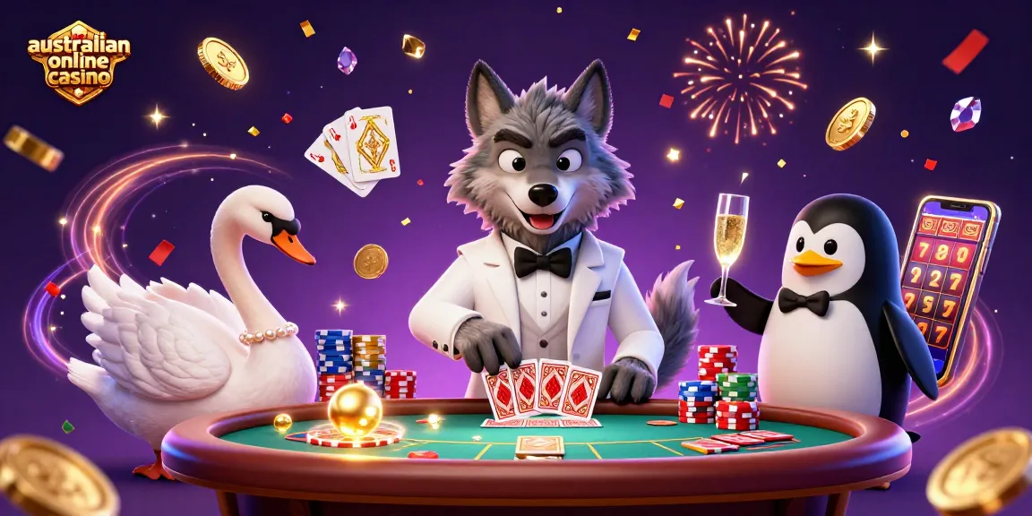 Experience the thrill of an australian online casino with vibrant characters and dynamic gaming elements.