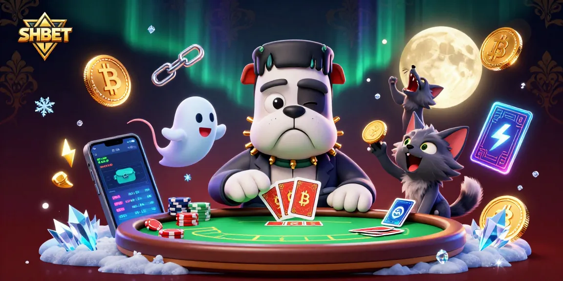 Engage in thrilling casino gameplay at SHBET with unique characters and colorful crypto elements.