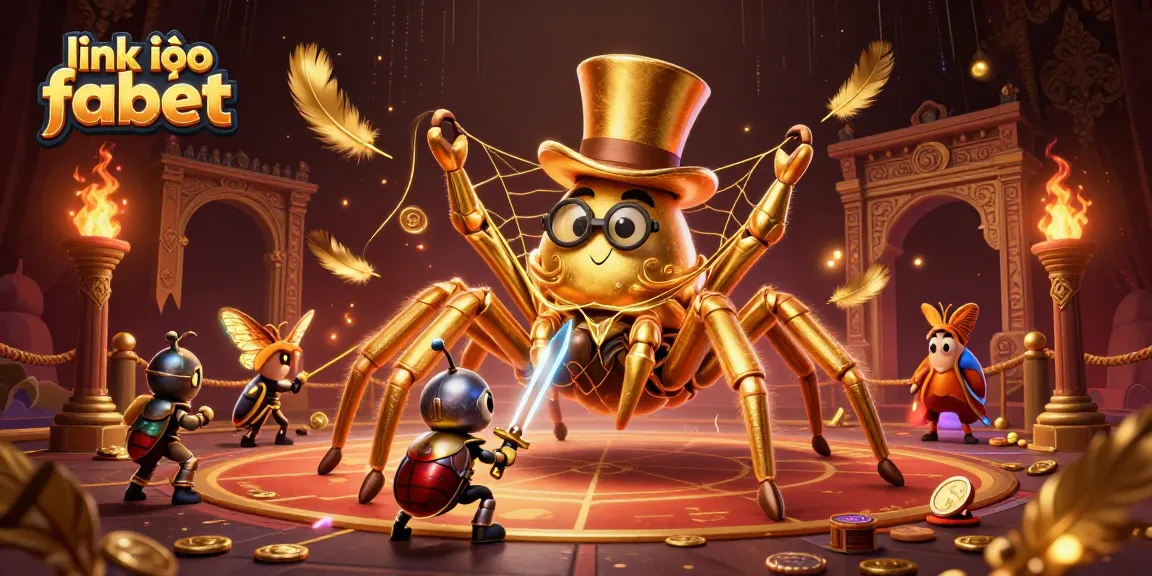 Experience thrilling gameplay with link vào fabet as a golden tarantula weaves a web in an enchanting casino
