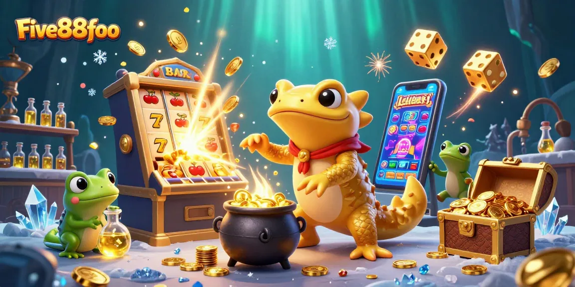 Engage with thrilling slot games at Five88foo featuring a golden alchemist scene.