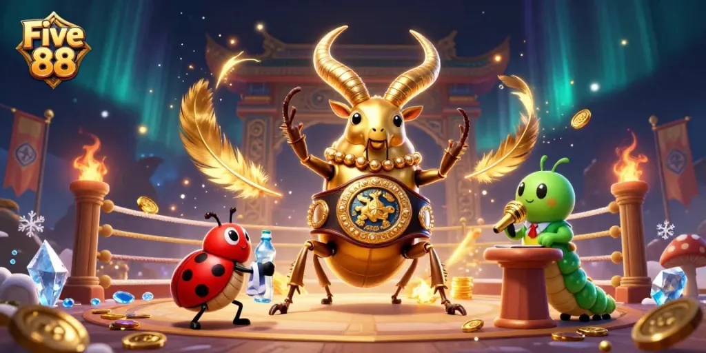 Engage in thrilling gaming at Five 88 with vibrant casino atmosphere and dynamic characters.