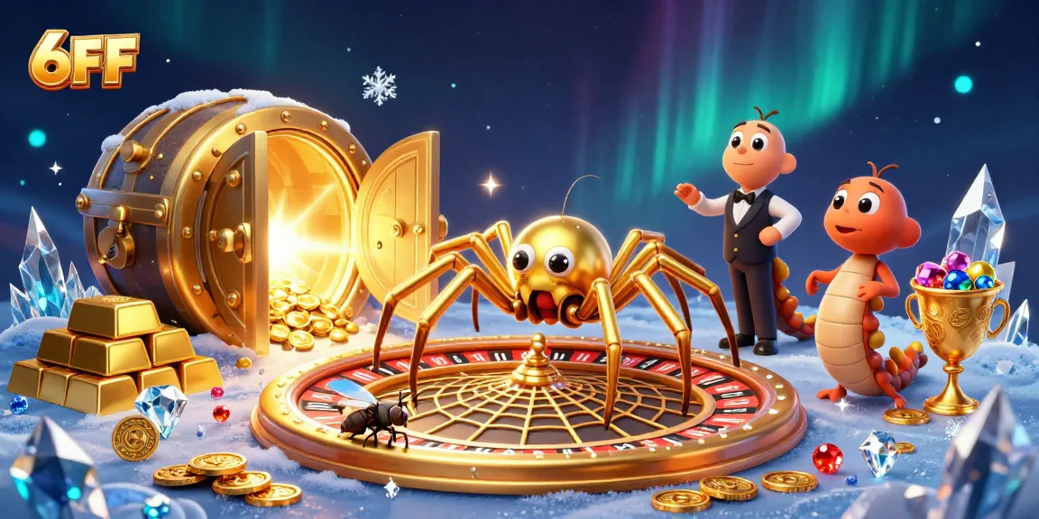 Experience thrilling bets with 6FF in a vibrant 3D casino scene featuring golden treasures.