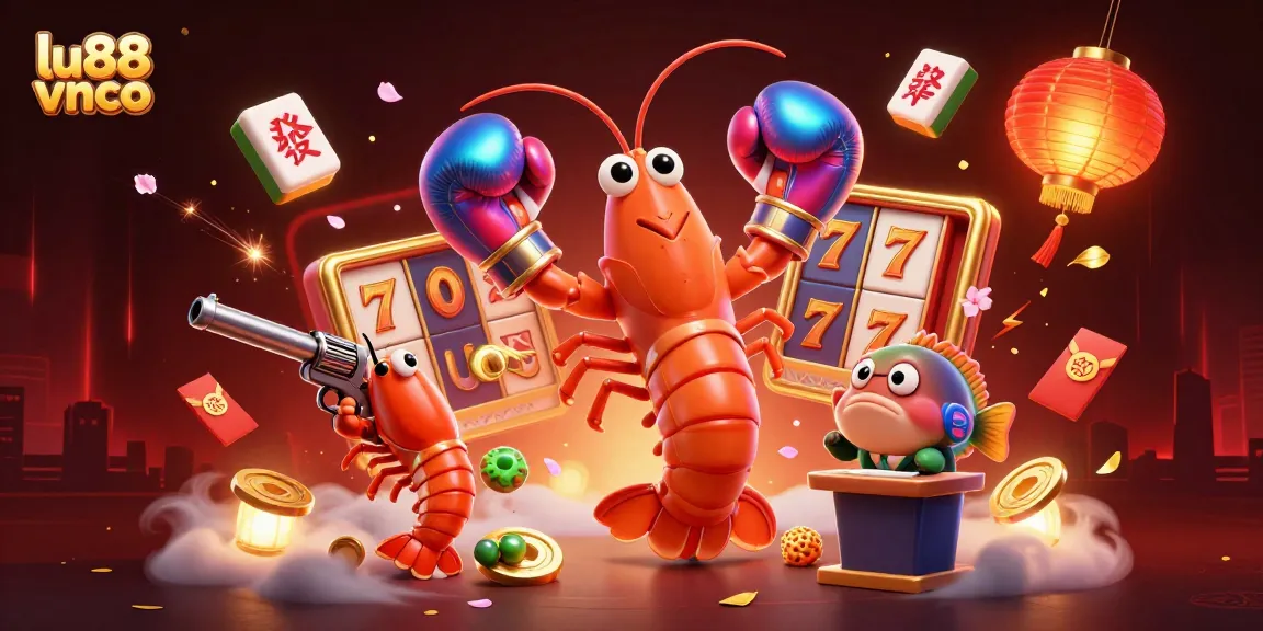 Engage with the thrilling world of lu88 vnco through a vibrant 3D illustration showcasing slots and casino excitement.