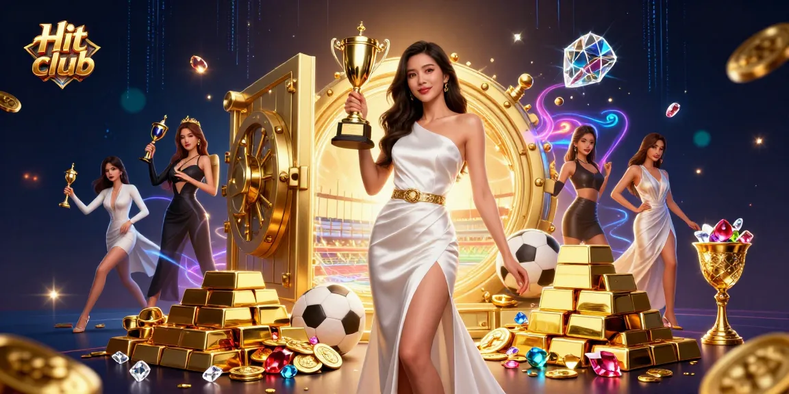 Engage with winning strategies at Hit club, featuring a triumphant character in an enchanting casino setting.