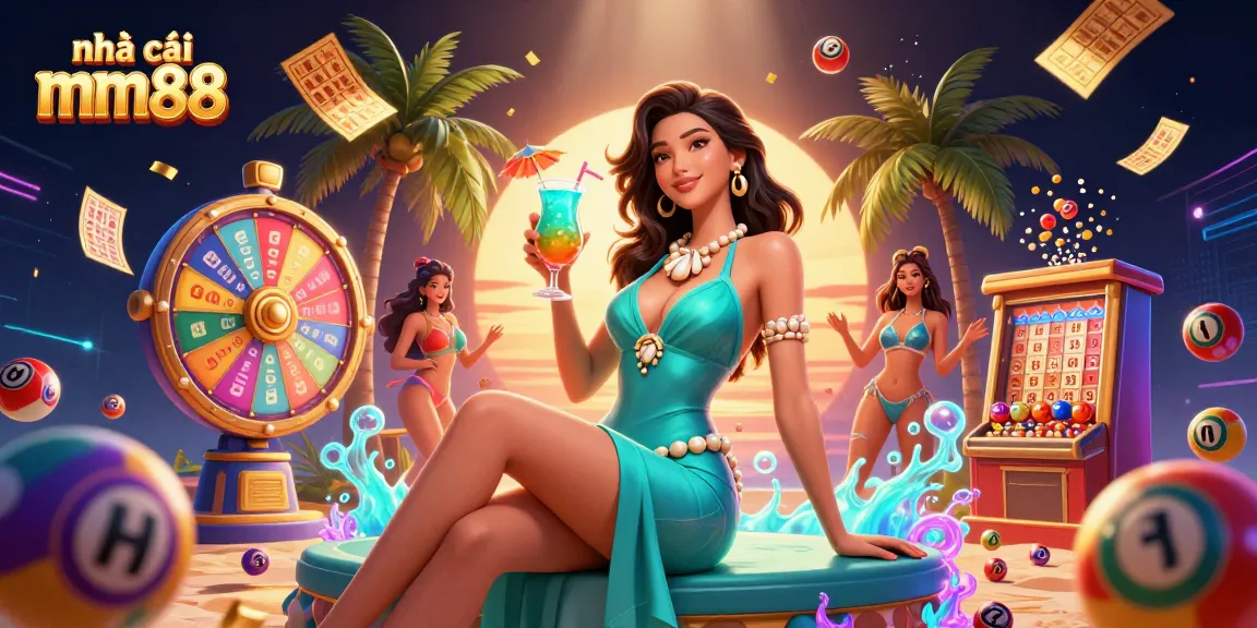 Experience the excitement of nhà cái mm88 with vibrant gaming elements in a dazzling casino setting.
