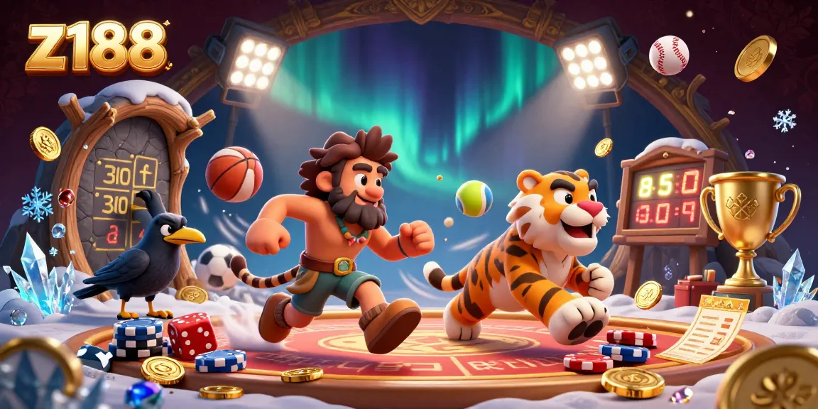Experience exciting betting action at z188 with charming characters in a vibrant 3D casino scene.