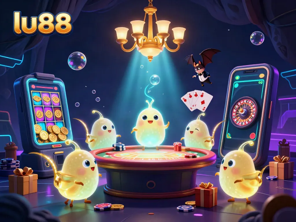 Experience thrilling gameplay at lu88 with engaging casino elements and vibrant characters lighting up the scene.