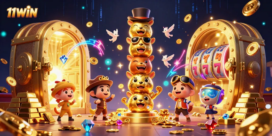 Get ready to win big with 11WIN in this vibrant 3D casino illustration.