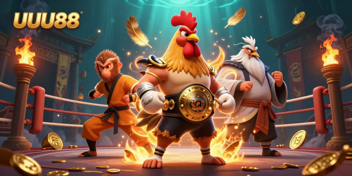 Engage in exciting gaming moments with UUU88, as legendary fighters and vibrant elements bring the arena to life.